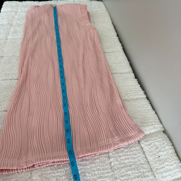 Women's Pink XL Textured Cap-Sleeve Blouse Top Office Layers Soft Whimsical - Picture 6 of 11